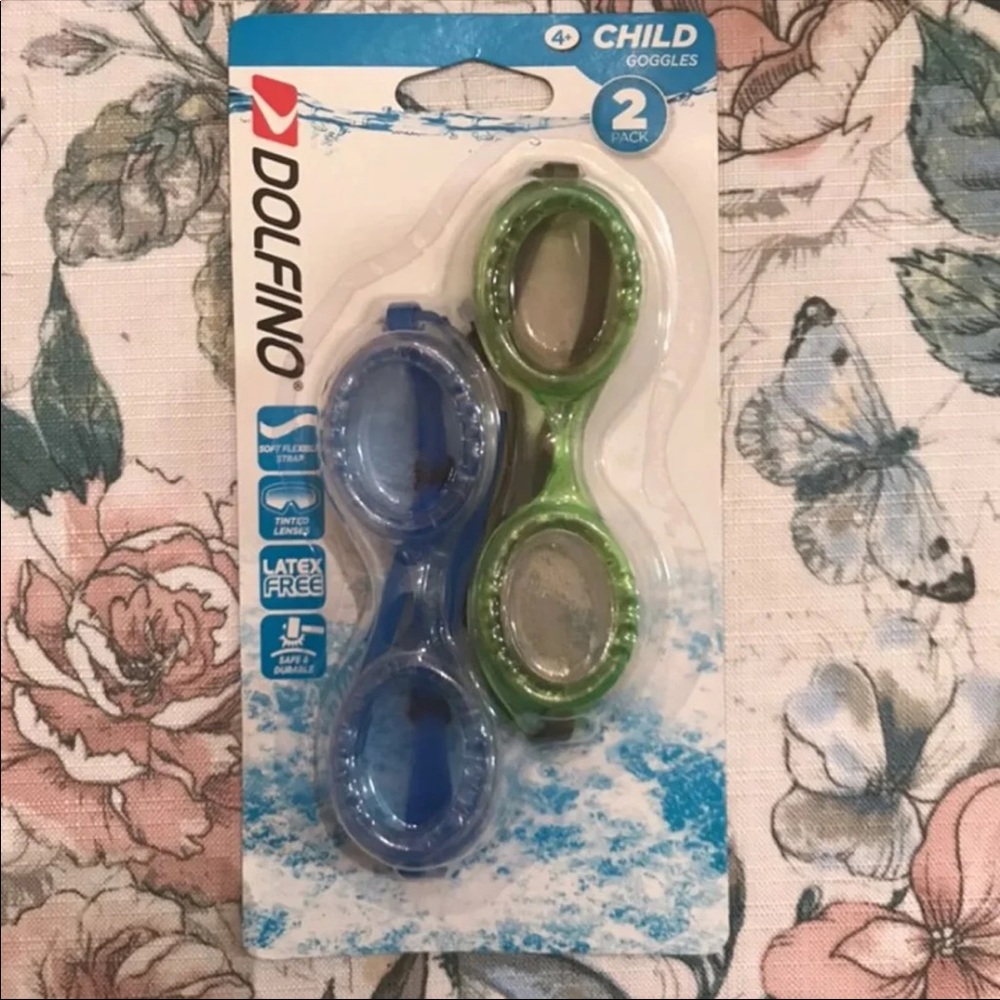 NWT - Dolfino Kids Size 2-pack Water Swim Goggles